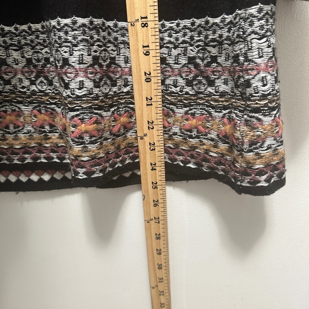 Sleeping on Snow Black Antiquarian Pullover Top Fair Isle S Boho Tribal Hygge - Picture 9 of 9
